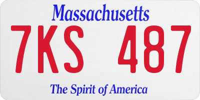 MA license plate 7KS487