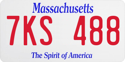 MA license plate 7KS488