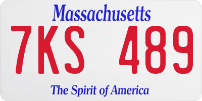 MA license plate 7KS489