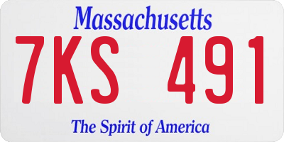 MA license plate 7KS491