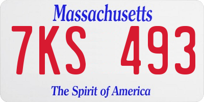 MA license plate 7KS493