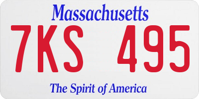 MA license plate 7KS495