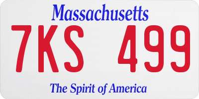 MA license plate 7KS499