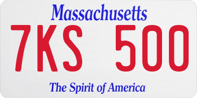 MA license plate 7KS500