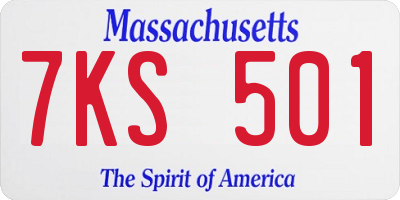 MA license plate 7KS501