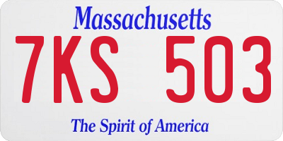 MA license plate 7KS503