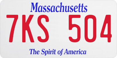 MA license plate 7KS504