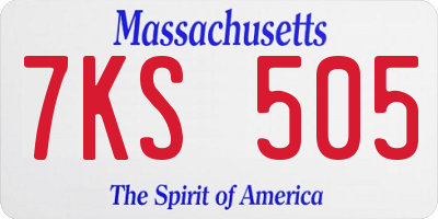 MA license plate 7KS505