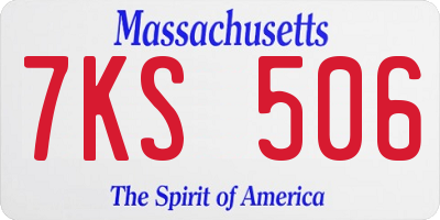 MA license plate 7KS506