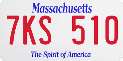 MA license plate 7KS510
