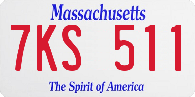 MA license plate 7KS511