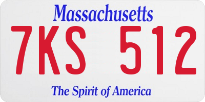 MA license plate 7KS512