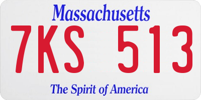 MA license plate 7KS513
