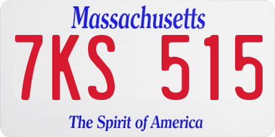 MA license plate 7KS515