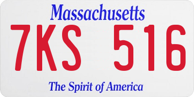 MA license plate 7KS516