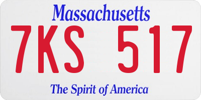MA license plate 7KS517