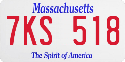 MA license plate 7KS518