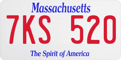 MA license plate 7KS520