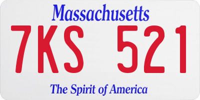 MA license plate 7KS521