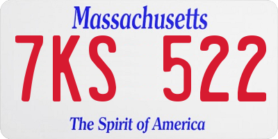 MA license plate 7KS522
