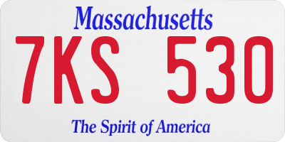 MA license plate 7KS530