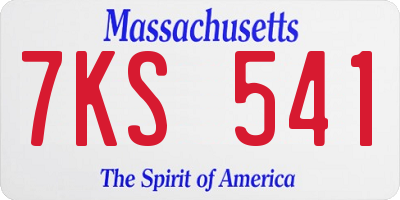MA license plate 7KS541