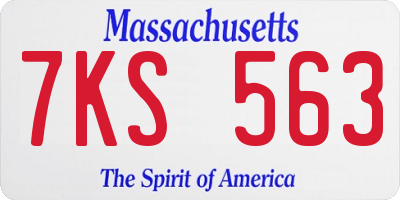 MA license plate 7KS563