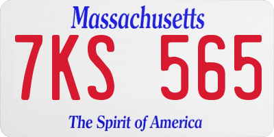 MA license plate 7KS565