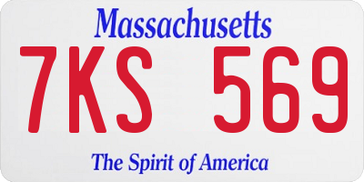 MA license plate 7KS569