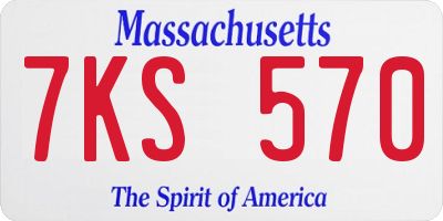 MA license plate 7KS570