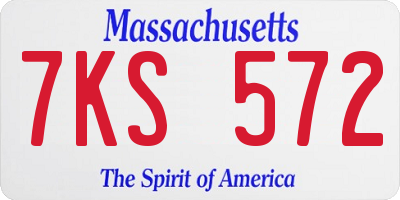 MA license plate 7KS572