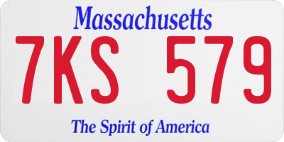 MA license plate 7KS579
