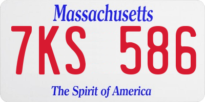 MA license plate 7KS586