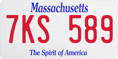 MA license plate 7KS589