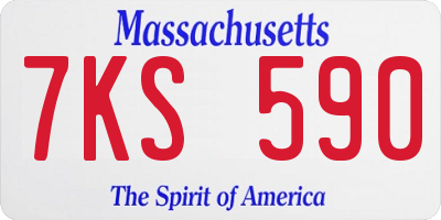 MA license plate 7KS590