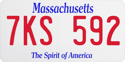 MA license plate 7KS592