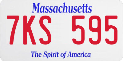 MA license plate 7KS595