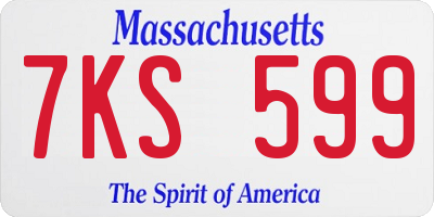 MA license plate 7KS599