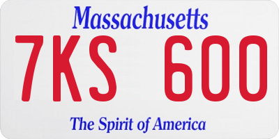 MA license plate 7KS600