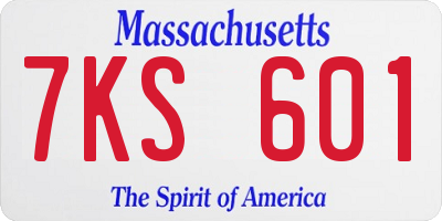 MA license plate 7KS601