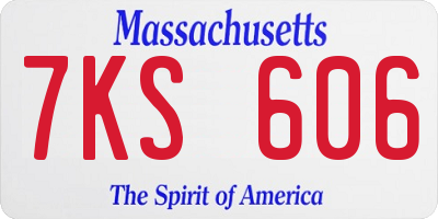 MA license plate 7KS606