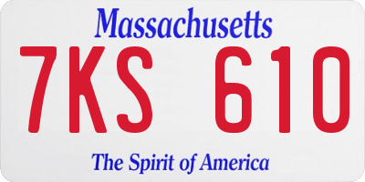 MA license plate 7KS610
