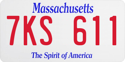MA license plate 7KS611
