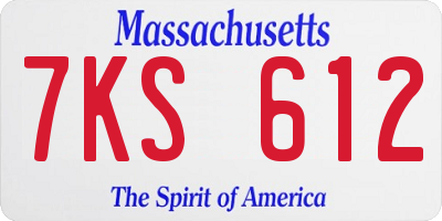 MA license plate 7KS612