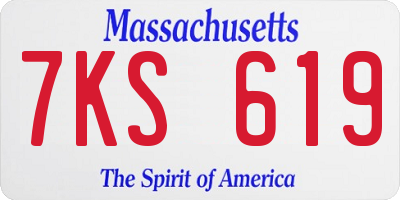 MA license plate 7KS619