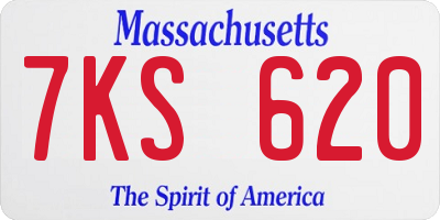 MA license plate 7KS620