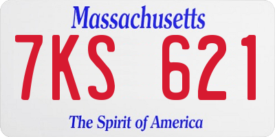 MA license plate 7KS621