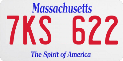MA license plate 7KS622