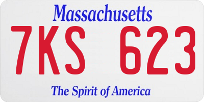 MA license plate 7KS623
