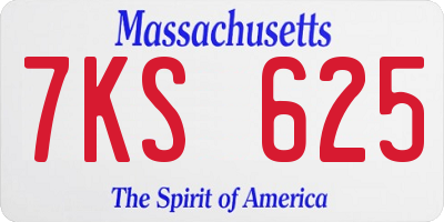 MA license plate 7KS625